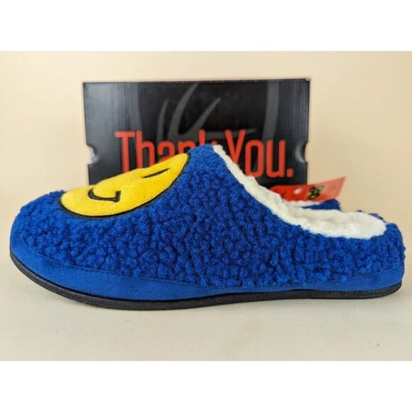 DEER STAGS Smiley Slippers Mens 9 M Blue Memory Foam Indoor Outdoor Shoes NWB - Picture 6 of 16